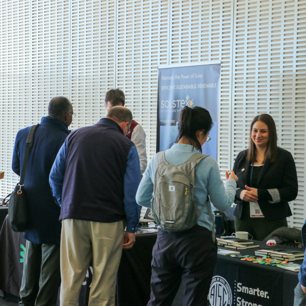 attendees mingling at Sustainability in Practice