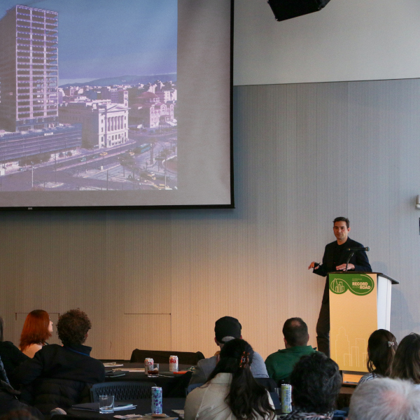 a speaker presenting at Sustainability in Practice